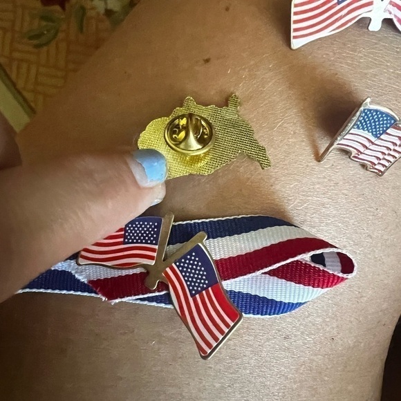Set of 4 American flag pins - Picture 2 of 2